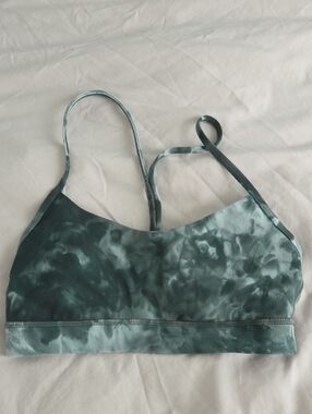 lululemon athletica Power Y Tie-Dye Teal Green Sports Bra Size 4